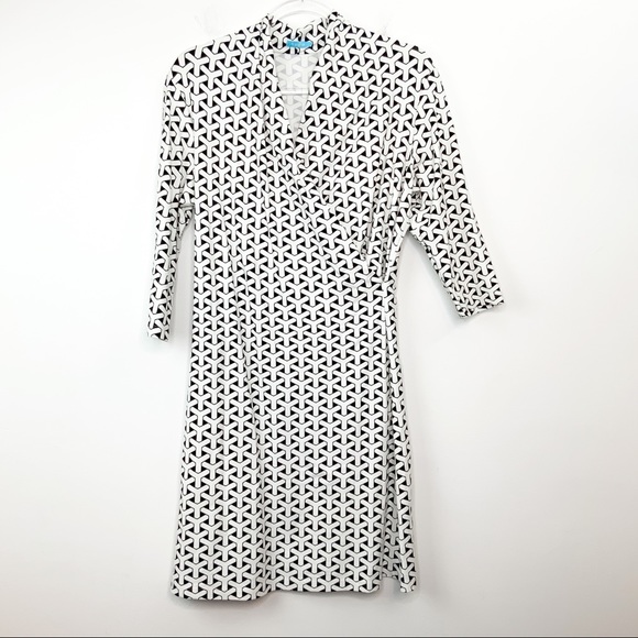 J. McLaughlin Panama Black & White Geometric Dress